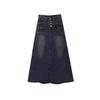 Spring and Autumn High-waisted Denim Skirt Half-body Skirt for Women Vintage A-line Skirt Plus Size Long Skirt