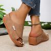 Women's Platform Slippers New Summer Simple Fashion Fish Mouth Wedge Slippers in Stock