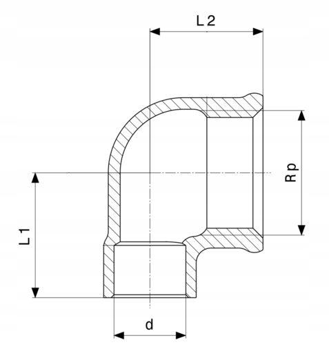 Brass Elbow 22X3/4 Thread For Soldering