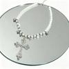 European and American style diamond-encrusted cross pearl necklace light luxury high-end design collarbone chain elegant fashion temperament necklace