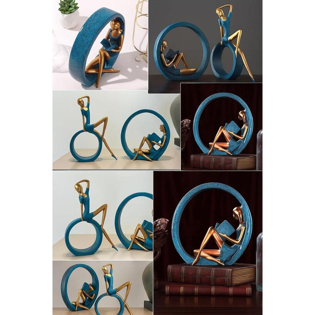 Stylish Resin Girl Sculptures for Home Decor (Pack of 2)