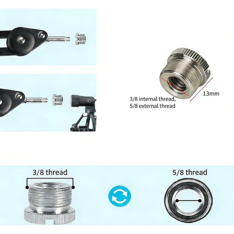 Aluminum Alloy 1/4 to 5/8in 3/8 to 5/8in Male Threaded Screw Mount Adpater Rustproof Converter Lasers Level Accessory