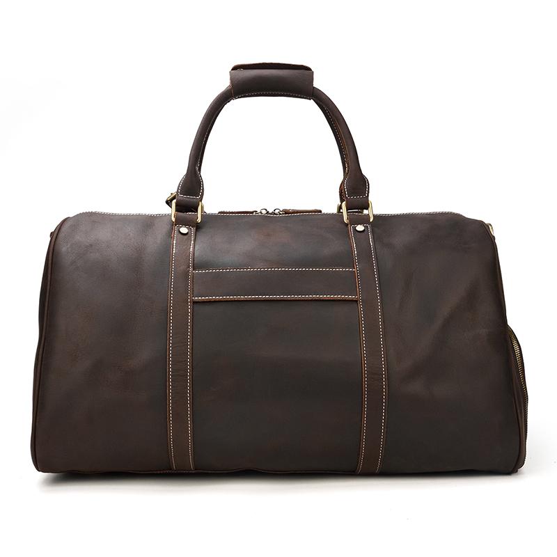Vintage Luxury Travel Handbags Top Grade Travel Bag With Suit Compartment Garment Genuine Leather Suit Bags For Mane MaleTravel