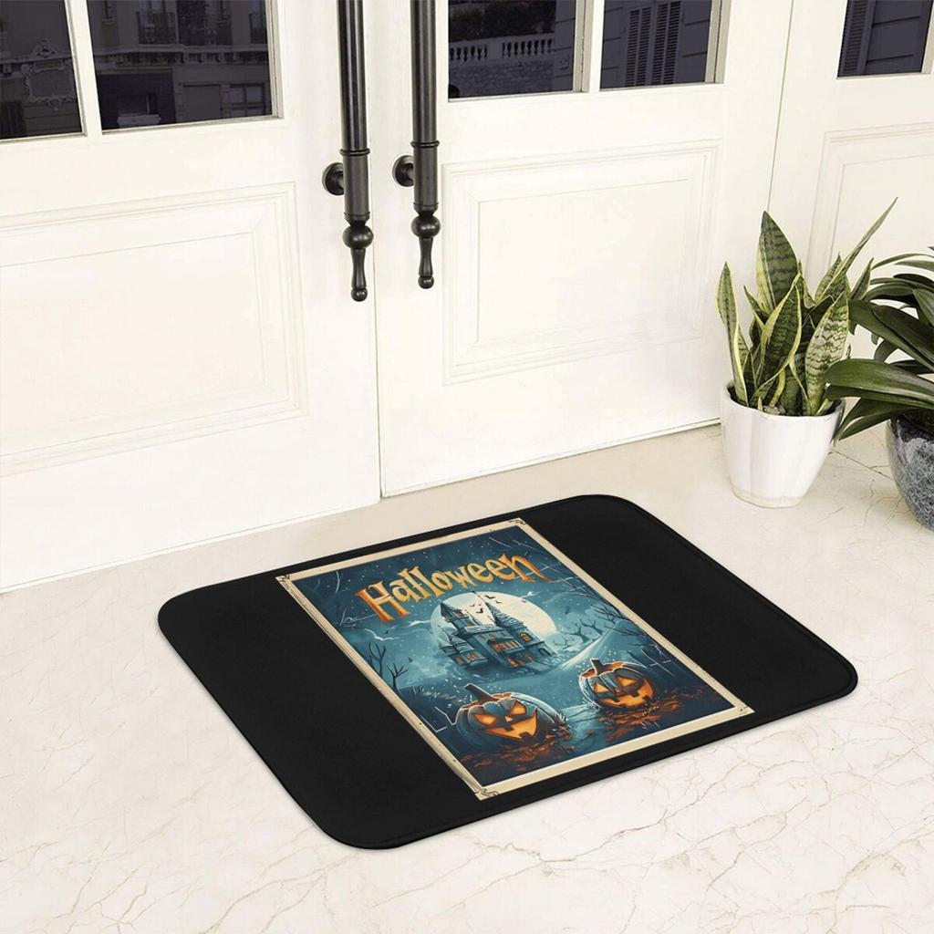 1pc Moonlit Halloween Mansion Non-Slip Doormat Bath Mat Floor Carpet Welcome Rug Home Decor Christmas Decor Xmas