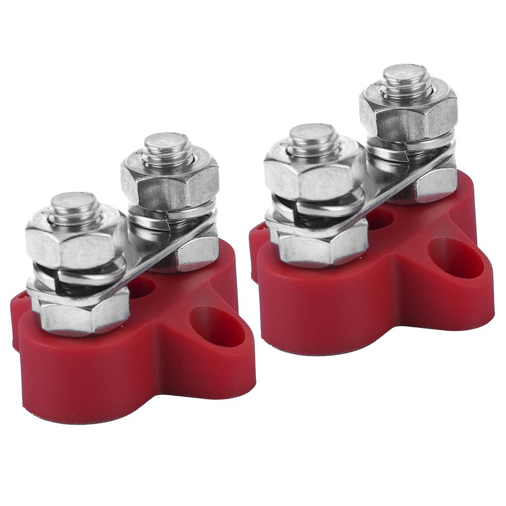 2pcs 5 16in M8 Terminal Stud Red Heavy Duty Wiring Junction Block Parts for 12‑48V Trucks RVs Boats