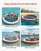 Inflatable Floating Dock, 3.05M Inflatable Dock Platform, Non-Slip Water Air Mat with Portable Carrying Bag & Detachable Ladder, Floating Water