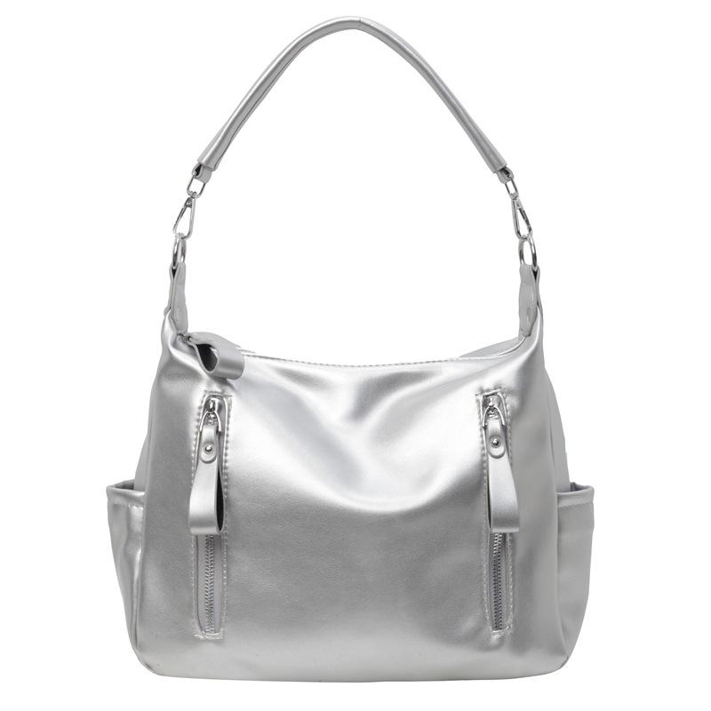 

Вместительная сумка для поездок на работу, женская новая модная универсальная сумка-тоут на плечо серебряный