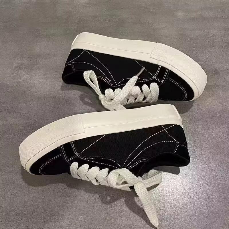 Big red canvas shoes women's autumn new versatile student shoes women's thick-soled breathable thin niche board shoes