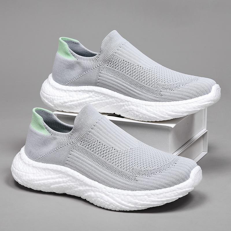 Couple socks shoes summer simple casual shoes one pedal lazy shoes lightweight mesh large size sports men's shoes