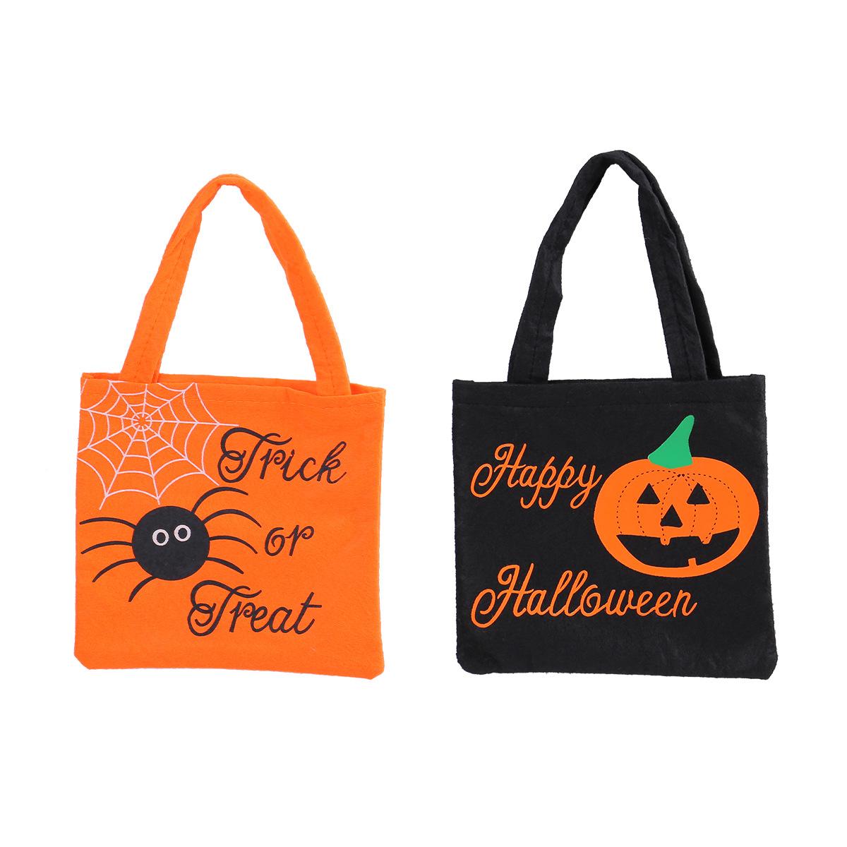 

2 pcs Halloween pumpkin tote bag, Halloween children s candy bags 2 pcs