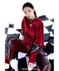 OZOD Velvet Snake Pants_Wine