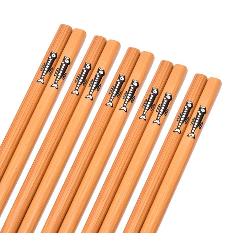 Dì Ruì ēn Carbonized Bamboo Chopsticks - 5-Color Family Set
