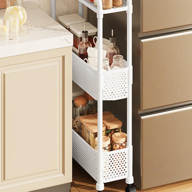 Mehrzweck-Lagerregal mit Rädern, bewegliches mehrschichtiges Regal für Küche, Bad, Heimorganisation, Snacks, Obst, Gemüse, Organizer-Einheit