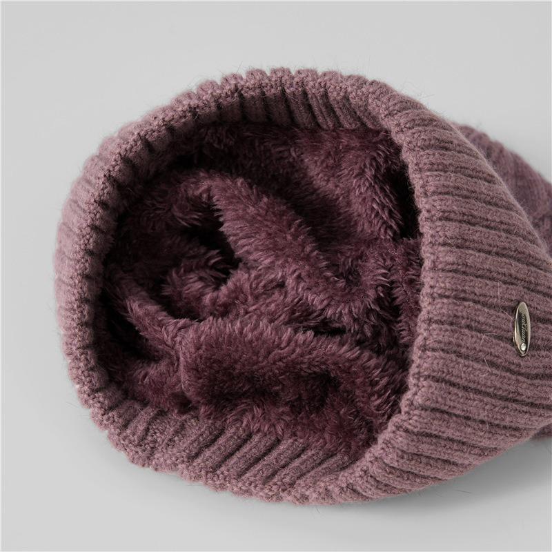 Middle-aged hat women's winter wool hat the elderly fleece warm knitted hat cotton