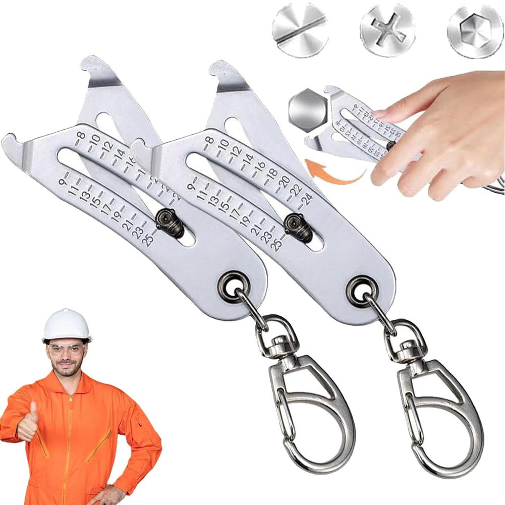 Portable Precise Thread Size Checker Keychain Inch Metric Thread Size Verification Tool Nuts and Screws Thread Checker