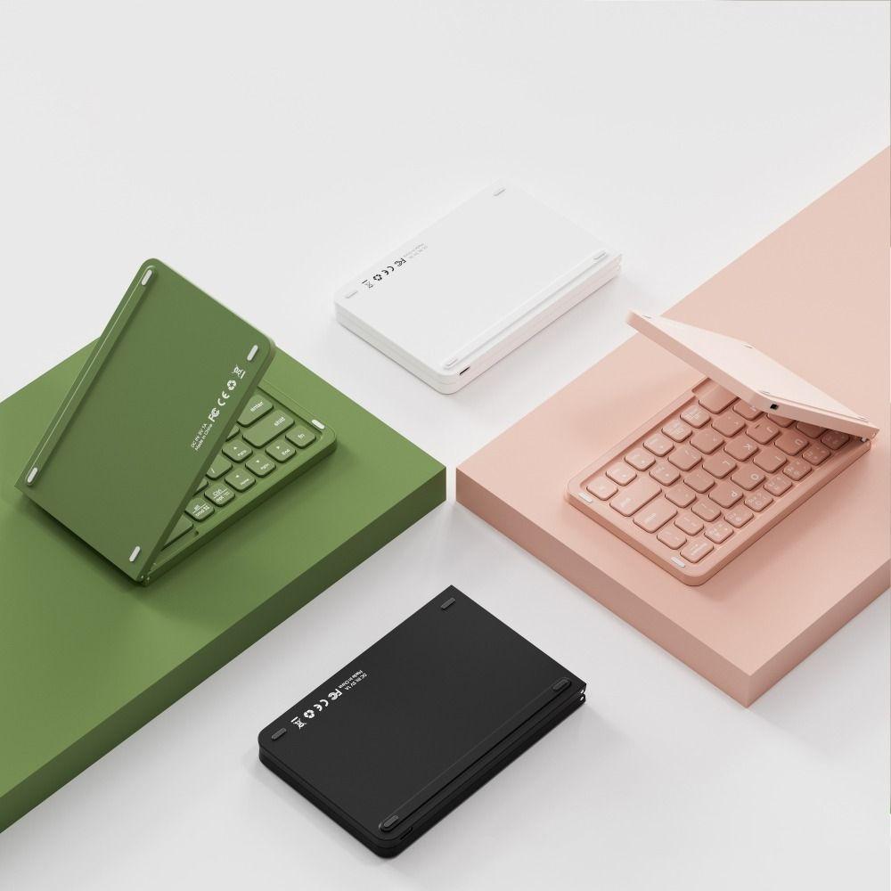 Foldable Mute Bluetooth Keyboard Wireless Computer Fittings Mini Keyboard for IOS/Android/Windows