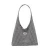 Korean StyleinsNew style casual and sweet plaid canvas shoulder shopping bag, fresh and versatile for daily use, underarm bag