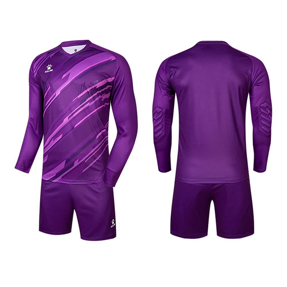 Kelme Boys  Long Sleeve Soccer Goalkeeper Training Set (Purple, Size 150cm)
