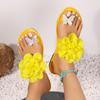 Foreign trade flower pinch foot flip-flops women wear beach flat women's shoes 2025 new European and American fashion