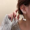 Korean Fashion Pearl Rhinestone Tassel Earrings