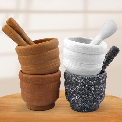 Manual Plastic Mortar And Pestle Set Garlic Herb Spice Grinder Crusher Bowl Kitchen Smashing Tool for Guacamole Seasonings Paste Ginger