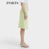 PORTS Women's Layered A-Line Midi Skirt with Waist Chain