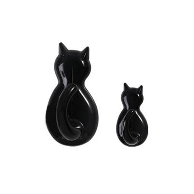 2 Pieces ABS Animal Shape Hook Punch-free Decorative Self-adhesive Replacement Simple Style Bathroom Key Hanger