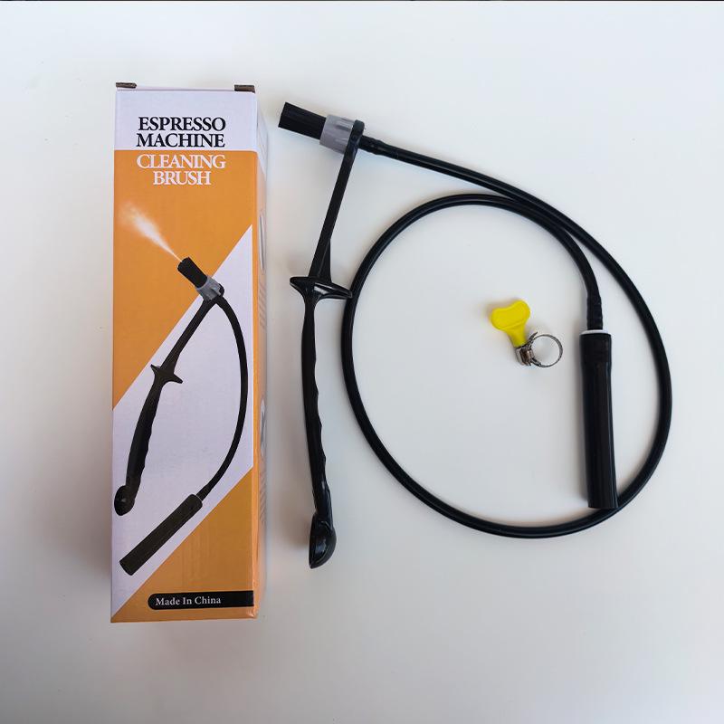 Steam Coffee Machine Cleaning Brush with Long Handle and Bristle Brush for Brew Head