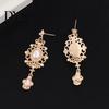 Pendant Earrings 1 Pair Dangle Royal Court Design Faux Pearl Geometric Pattern Classical Temperament Dress Up Ornamental Retro Baroque Stud