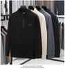 Men's Casual Winter Fleece Half-Zip Stand Collar Hoodie