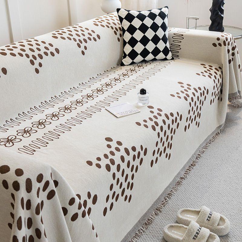 

Всесезонный универсальный чехол Chenier с защитой от кошачьих царапин, подушка для подлокотника, чехол на спинку, двухсторонняя ткань с кисточками для дивана, полное покрытие 180*130