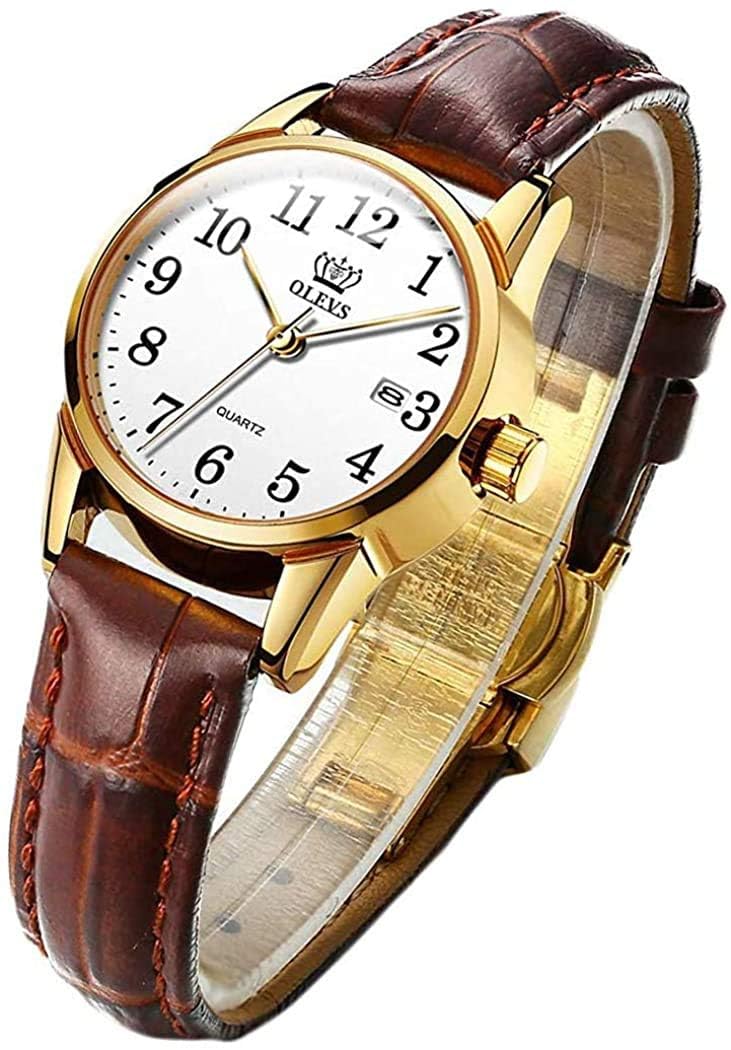 

Stylish blue wristwatch with a design and a leather Features a and Perfect for high school women s waterproof, ultra-thin strap. small, simple,