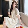 Embroidered French Nightdress Girl Spring and Summer New Short-sleeved Sweet Court Princess Pajamas Loose Long Dress Pure Desire