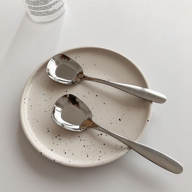 Stainless Steel Spoons Rice Spoons Simple Western Spoons Soup Spoons Ice Cream Spoons Household SpoonsWatermelon Spoons