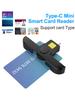 Portable ID CAC Card Reader Type-C ATM Card Visa Reader for Digital Certificate Security for Government ID ActivClient AKO