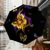1pc Butterfly Art Automatic Folding Umbrella, Heavy Duty 8 Rib Iron Frame,  Suitable for Travel, Daily Use, Birthday, Decor Gift m0104056