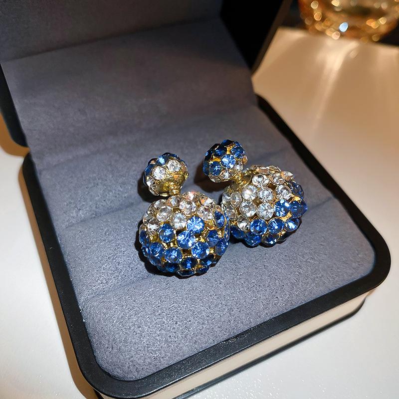 

Круглые серьги со стразами для женщин Модные высококлассные серьги-капли Темпераментные Легкая роскошь Простые Свадебная вечеринка Циркон Подарок