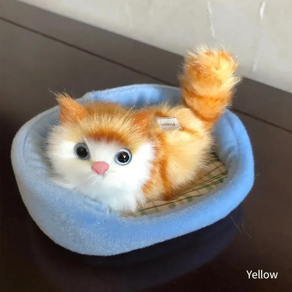 Stuffed Toys Lovely Simulation Animal Doll Plush Sleeping Cats Toy With Sound Kids Toy Decoration Birthday Gift For Children