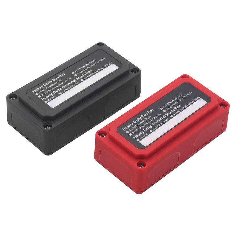 

Мощный 2 шт. 300А Распределительный блок шины с винтовыми выводами Шина с 4xM8 (5/16 дюйма) Клеммные шпильки для автомобиля, автофургона, лодки BlackRed