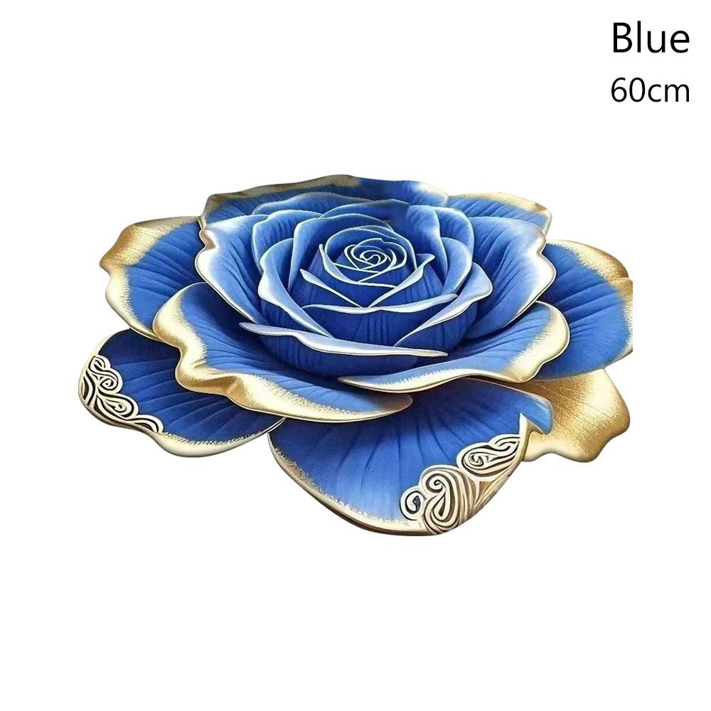Non-slip Rose Floor Mat Special-shaped Bathroom Floor Mat  for Living Room Tea Table Bedside
