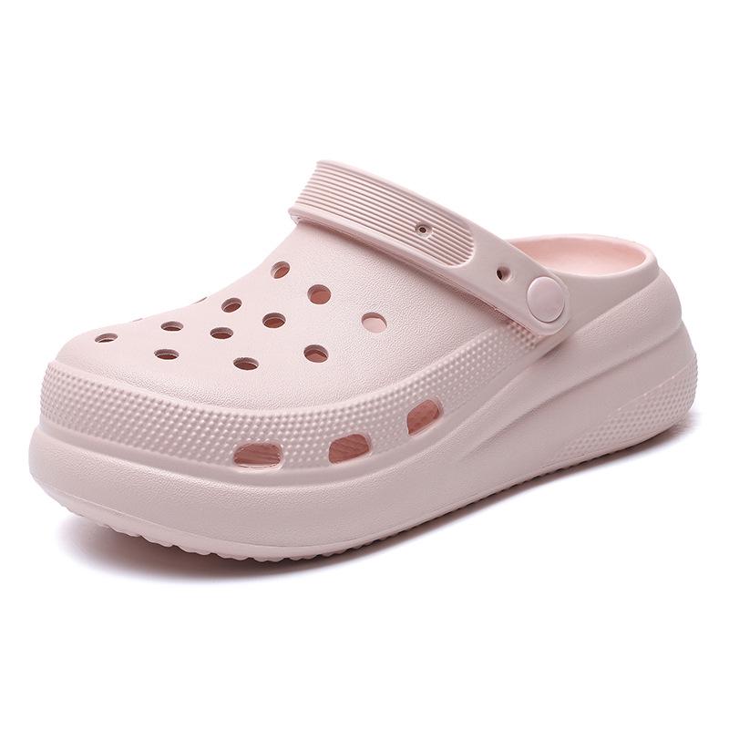 Women's Thick-Soled Perforated Outdoor Shoes: Hook Heel & Closed Toe, Two-Way Wear, Soft EVA Garden Sandals