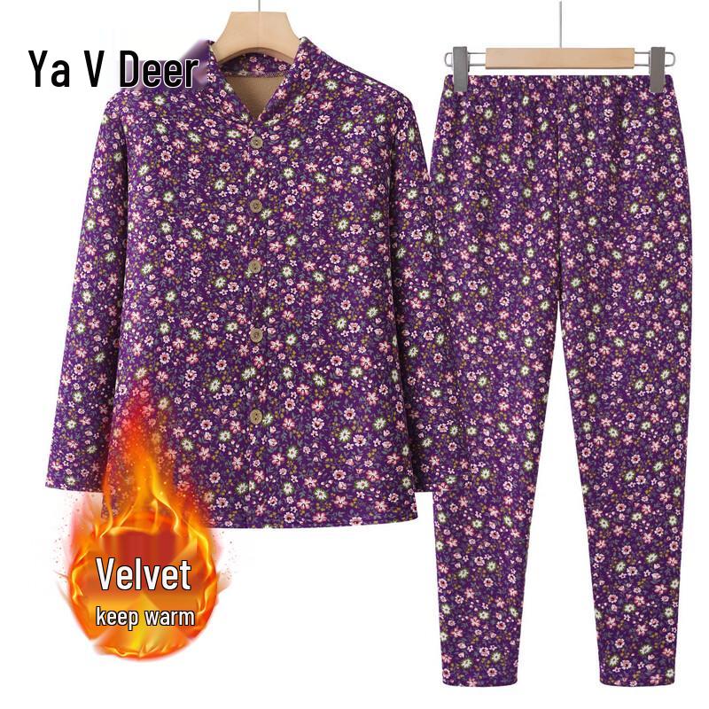 

Женский пожилой плюшевый теплый комплект нижнего белья Yalu 2XL