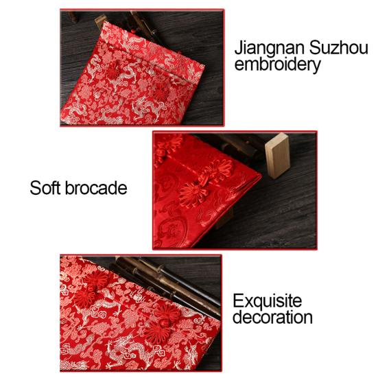 Dragon Phoenix Chinese Envelope Knot Brocade Red Packet Money for New Year