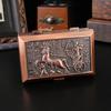 Egyptian square retro jewelry box necklace ring stud earrings storage anti-gray flip storage box household ornament storage