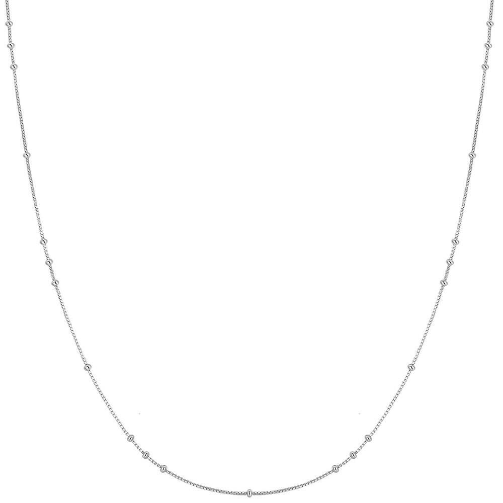 

Silver Mini Bead Station 925 Silver Necklace N066-02H