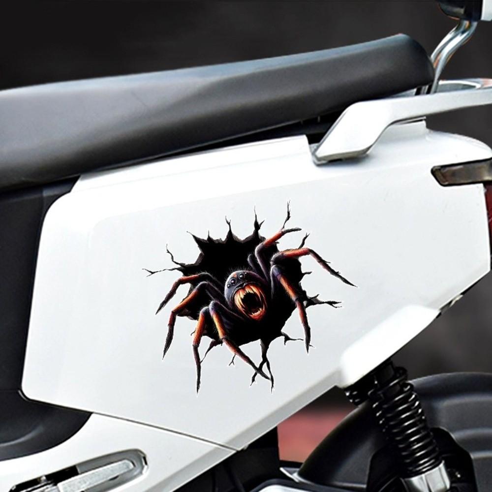5Pcs Irregular Shape Spider Stickers Halloween Horror Spider Decals Halloween Decoration