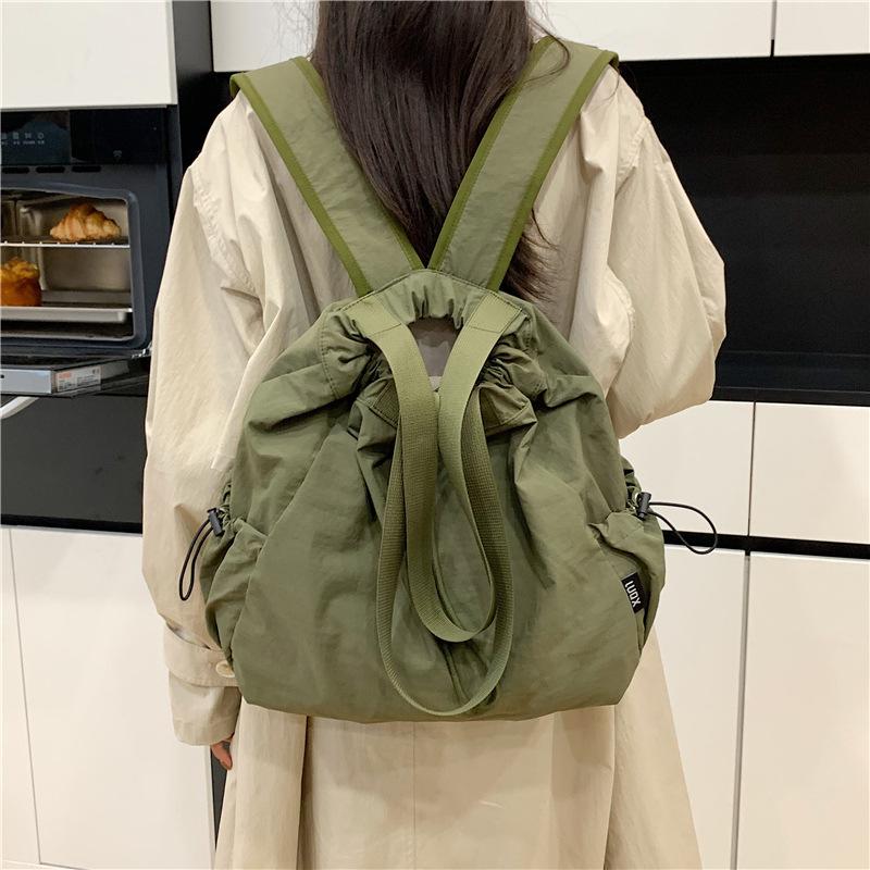 Multi-functional Backpacks For Women Nylon Large Capacity Shopper Shoulder Totes Drawstring Bag Bucket Travelling Rucksack