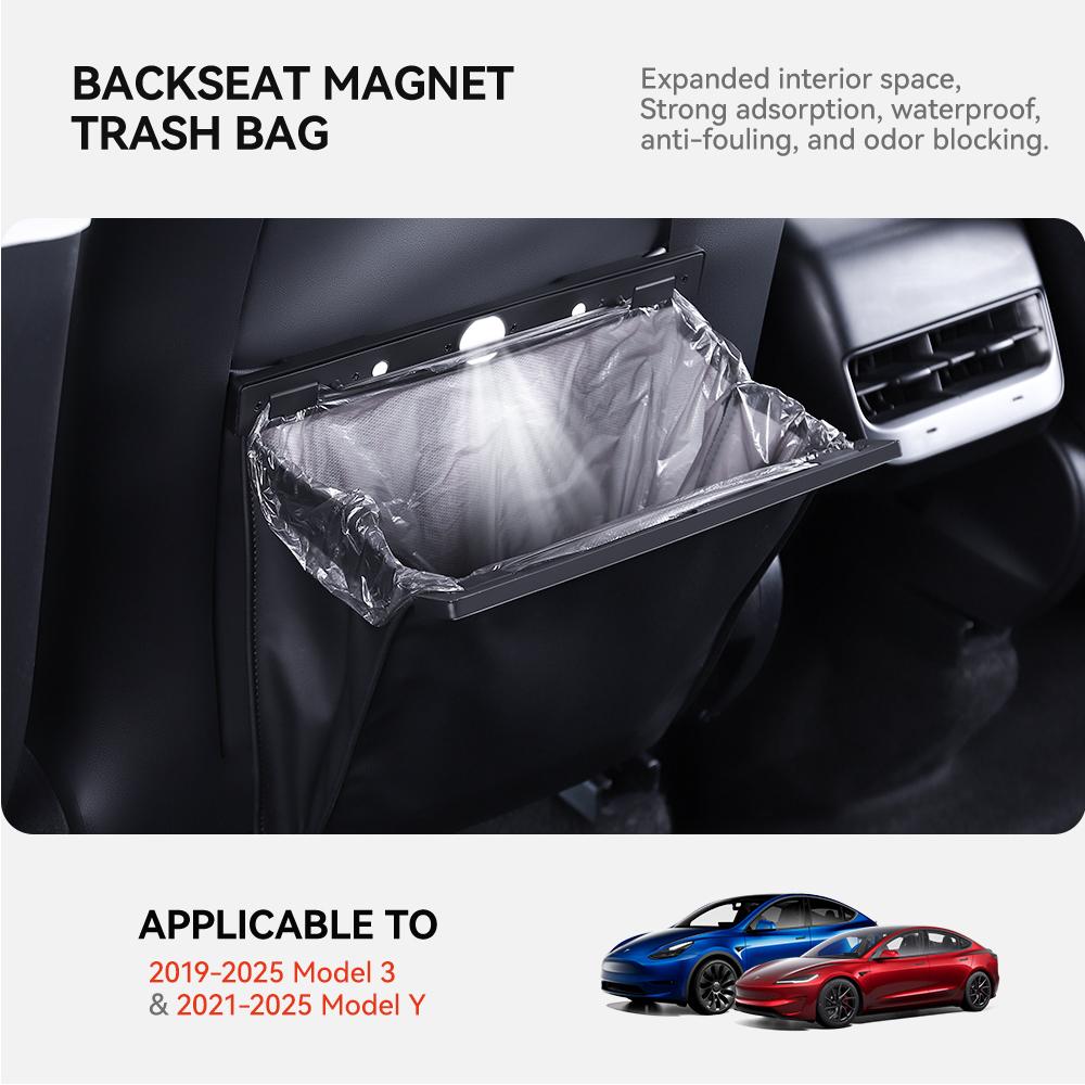 YZ For Tesla Model 3 Y Highland Juniper Vehicle Garbage Cans For Car Car Garbage Trash Bag Seat Back Hanging Storage Accessories
