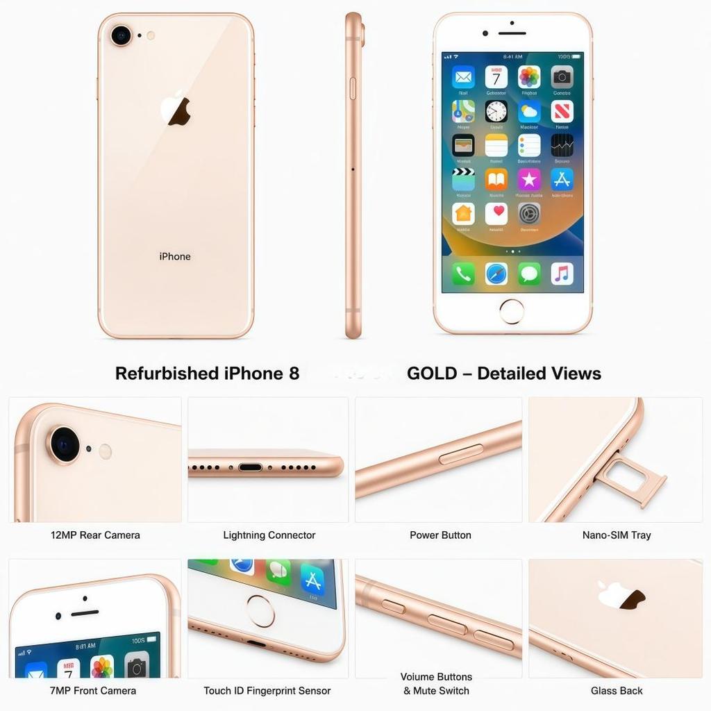 Apple iPhone 8 Ricondizionato 2GB RAM 64GB ROM Tutti i Colori 4G LTE Sbloccato Smartphone iOS Con Singola SIM
