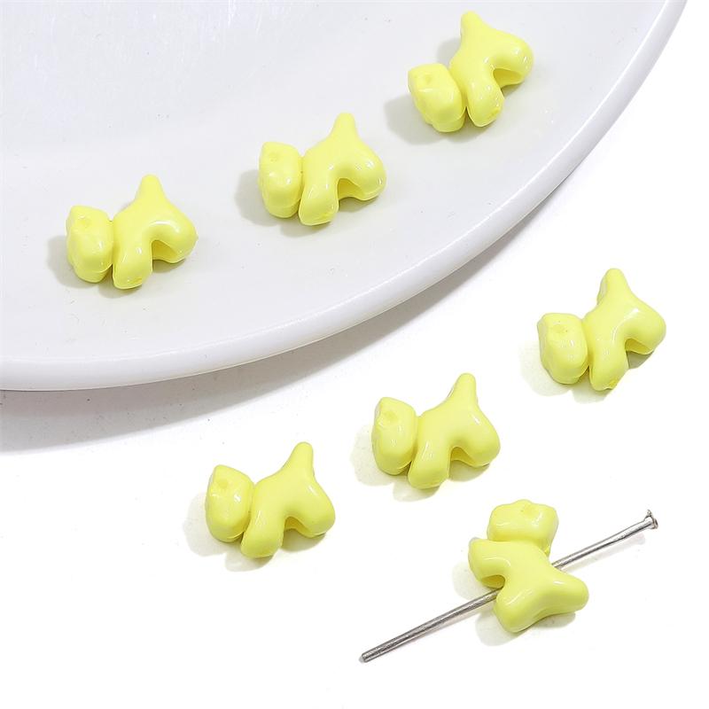 Акриловые бусины Подвески в виде щенков Бусины для DIY браслета ожерелья 50 шт. жёлтый